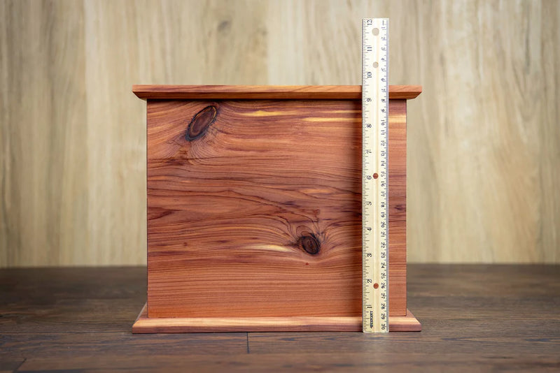 Cedar Cremation Urn in Candor Style, Companion Size