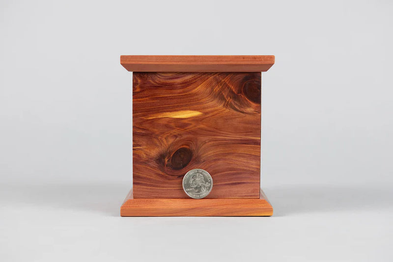 Cedar Cremation Urn in Candor Style, Sharing Size, Medium