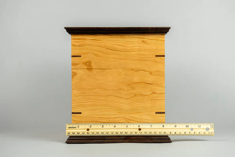 Cherry and Walnut Cremation Urn in Craftsman Style, Companion Size