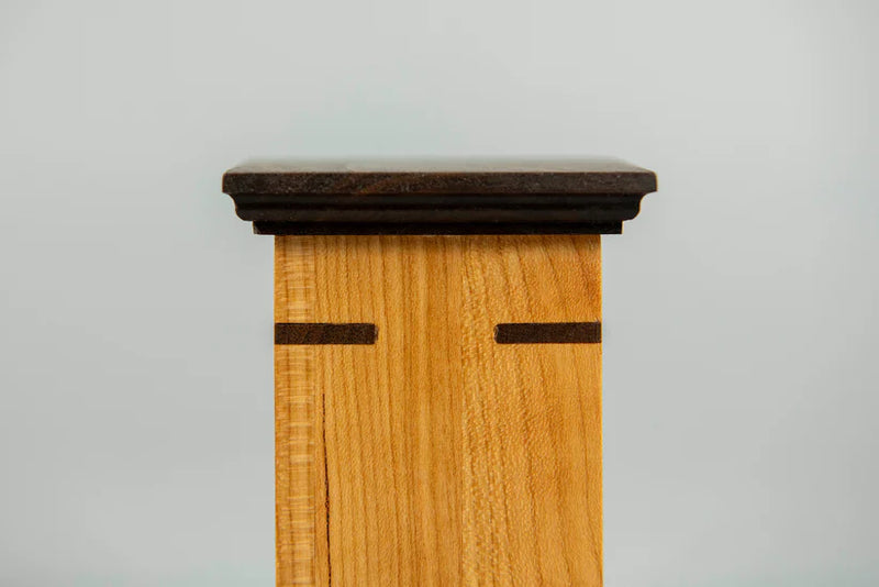Cherry and Walnut Cremation Urn in Craftsman Style, Sharing Size, Small, Keepsake