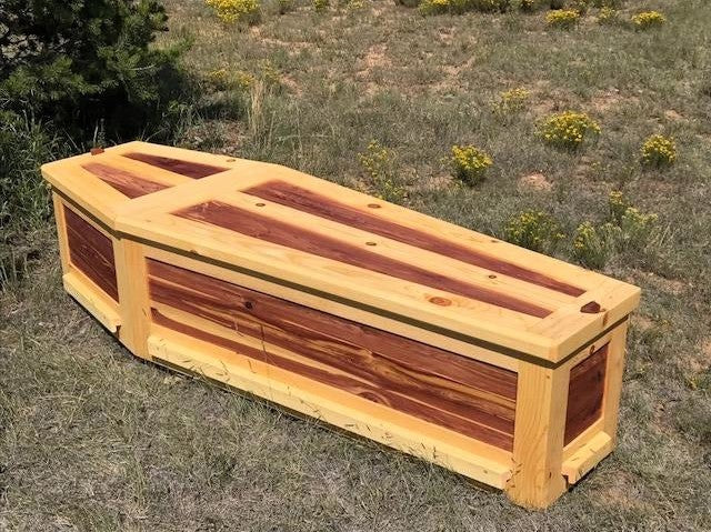 “Wrangler” Pine/Cedar Wood Coffin