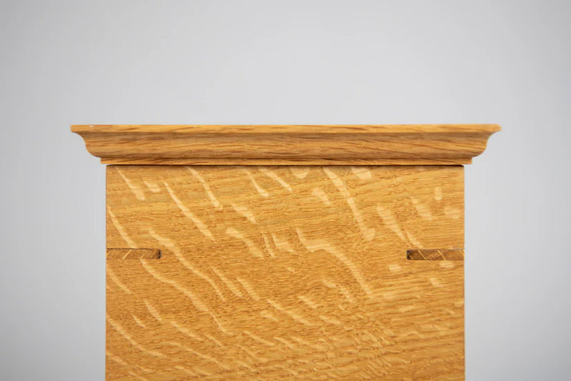 Quarter Sawn White Oak Cremation Urn in Craftsman Style, Sharing Size, Large