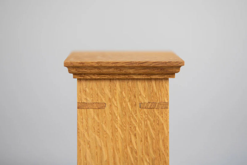 Quarter Sawn White Oak Cremation Urn in Craftsman Style, Sharing Size, Small Keepsake