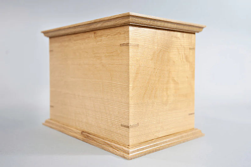 Quarter Sawn White Oak Cremation Urn in Craftsman Style, Standard Adult Size