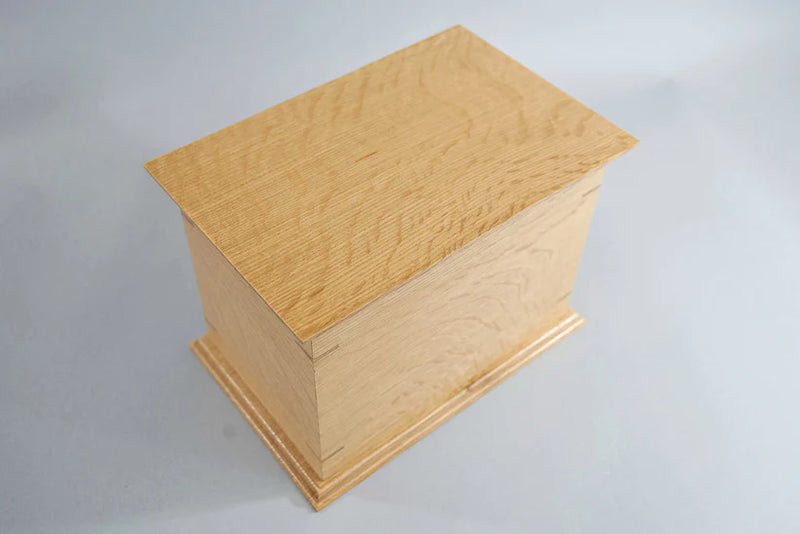 Quarter Sawn White Oak Cremation Urn in Craftsman Style, Standard Adult Size