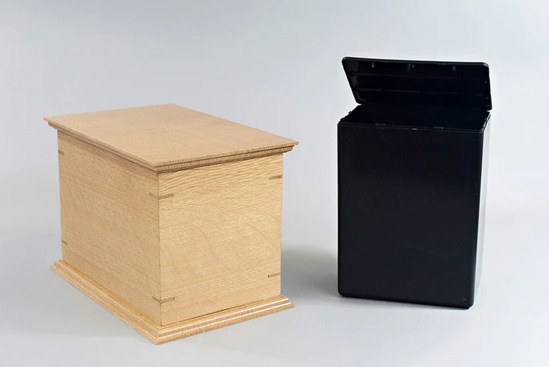 Quarter Sawn White Oak Cremation Urn in Craftsman Style, Standard Adult Size