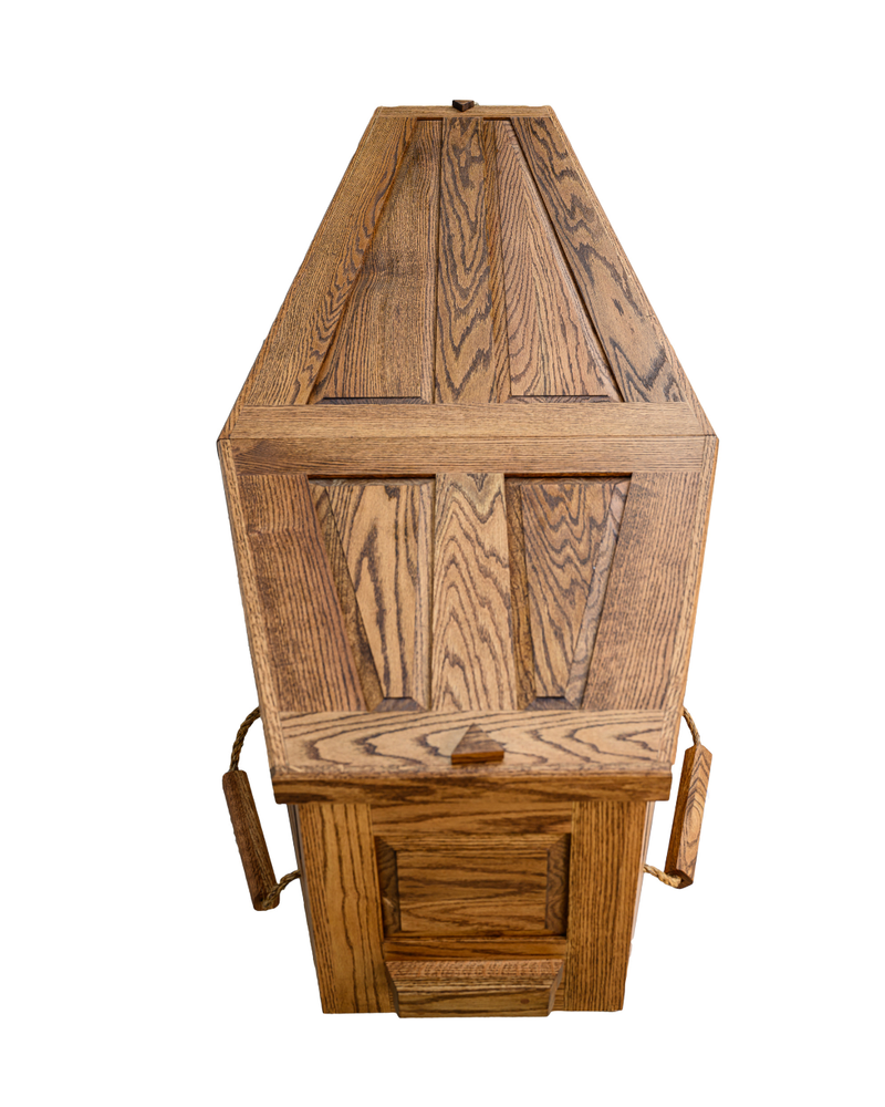 “HOMESTEADER” OAK COFFIN