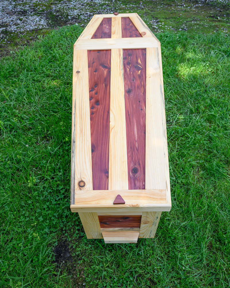 “Wrangler” Pine/Cedar Wood Coffin
