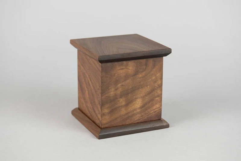 Walnut Cremation Urn in Candor Style, Sharing Size, Medium