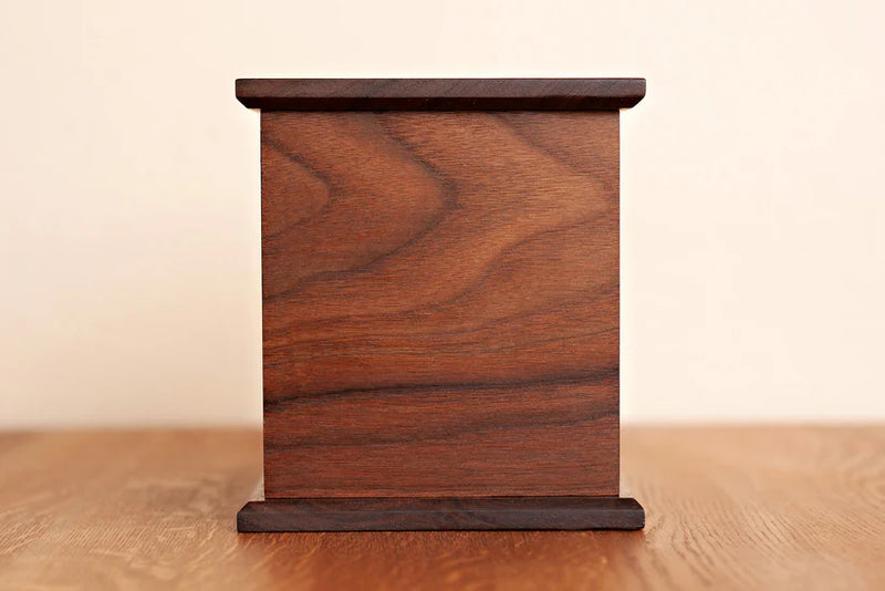 Walnut Cremation Urn in Candor Style, Standard Adult Size