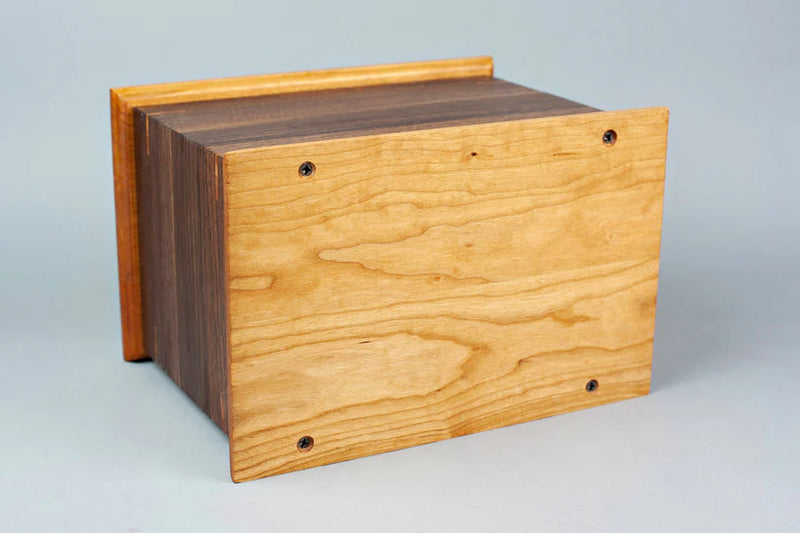 Walnut and Cherry Cremation Urn in Craftsman Style, Standard Adult Size