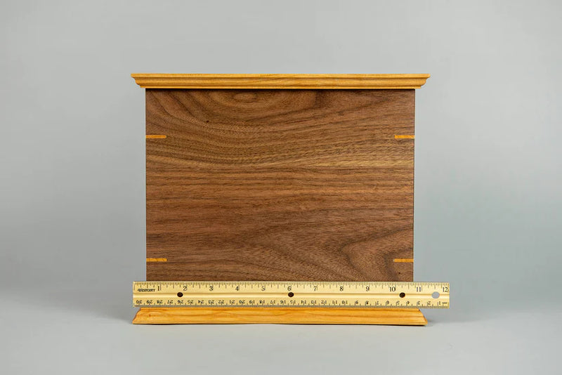 Walnut and Cherry Cremation Urn in Craftsman Style, Companion Size