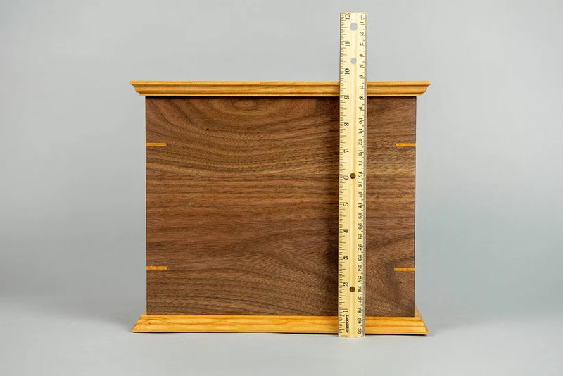 Walnut and Cherry Cremation Urn in Craftsman Style, Companion Size