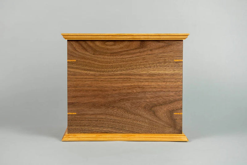 Walnut and Cherry Cremation Urn in Craftsman Style, Companion Size