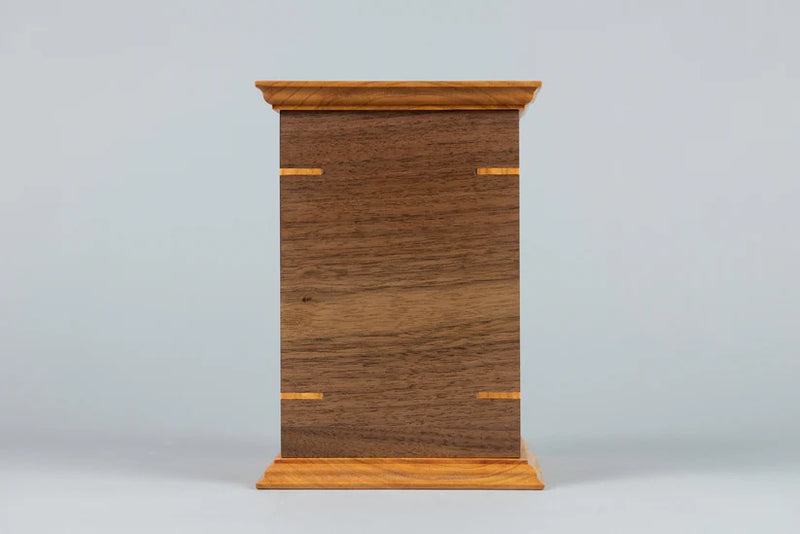 Walnut and Cherry Cremation Urn in Craftsman Style, Sharing Size, Large