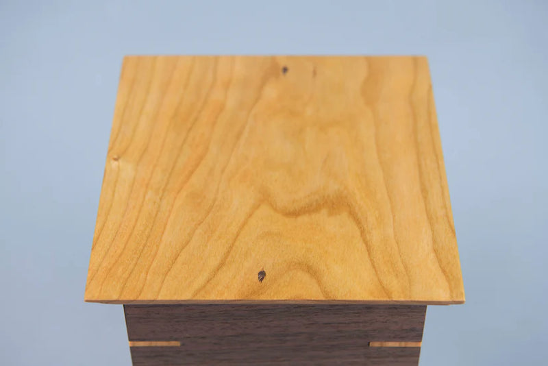Walnut and Cherry Cremation Urn in Craftsman Style, Sharing Size, Large