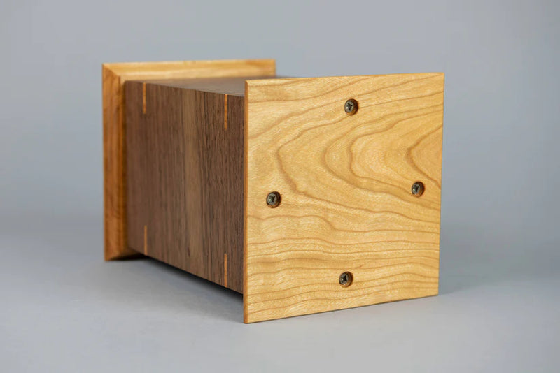 Walnut and Cherry Cremation Urn in Craftsman Style, Sharing Size, Large
