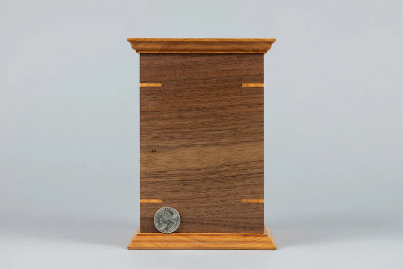 Walnut and Cherry Cremation Urn in Craftsman Style, Sharing Size, Large