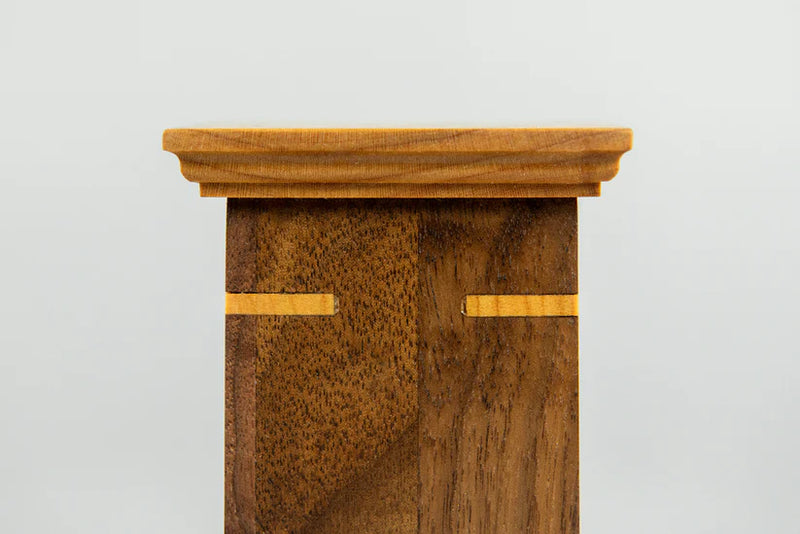 Walnut and Cherry Cremation Urn in Craftsman Style, Sharing Size, Small Keepsake