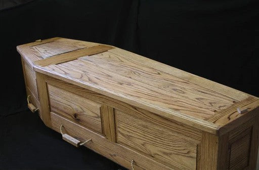 “HOMESTEADER” OAK COFFIN